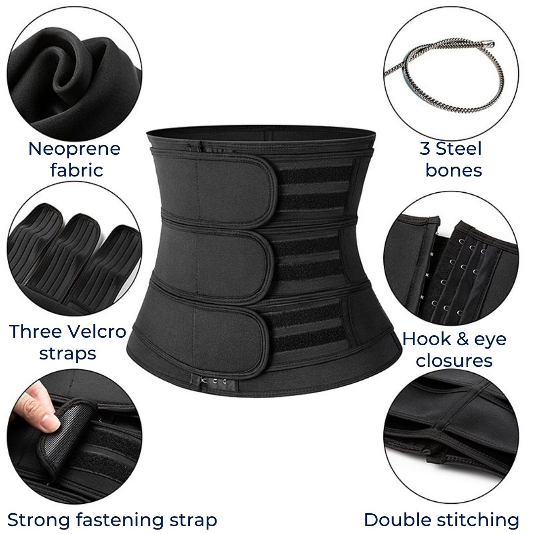 ThermoCore | Waist Trainer Belt – Triple Compression – Breathable Neoprene Fit – Post‑Workout & Postpartum Use
