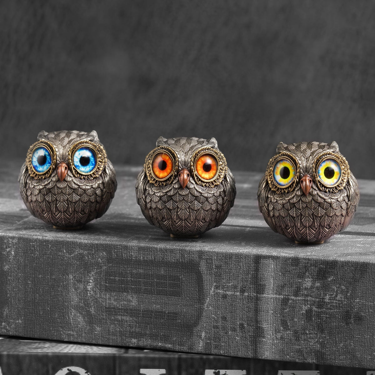 Bronze Owl Figurine for Shelf Desk Home Decor
