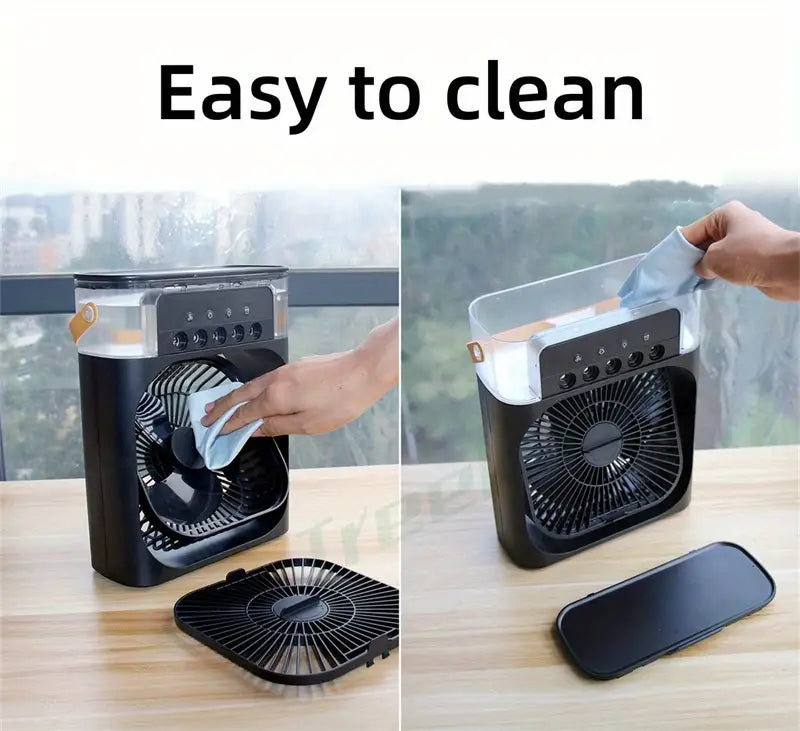 Mini Ice Misting Fan with Humidifier USB Rechargeable Desk Fan