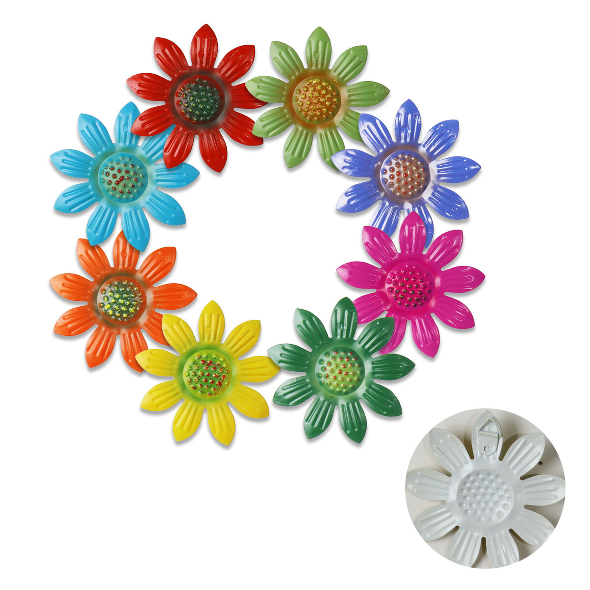 Outdoor Metal Daisy Wall Decor for Garden, Yard and Patio
