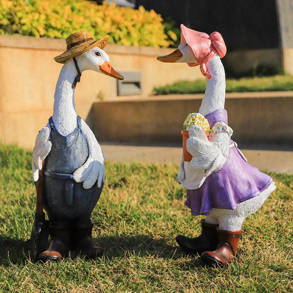 Duck Garden Statue Outdoor Sculpture Garden Decor for Yard