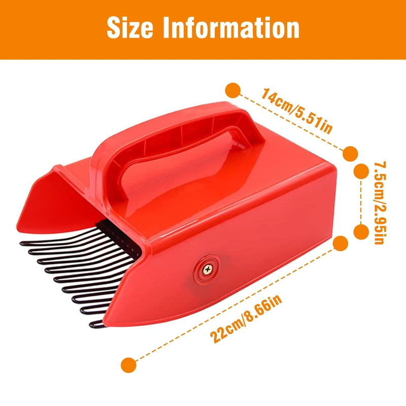 Handheld Berry Picker Comb – Blueberry & Blackberry Rake, Ergonomic Garden Tool (Red)