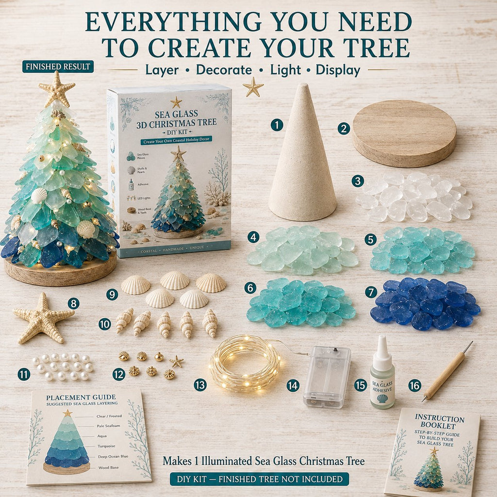 Beginner-Friendly DIY 3D Lighted Sea Glass-Style Art Kit Collection