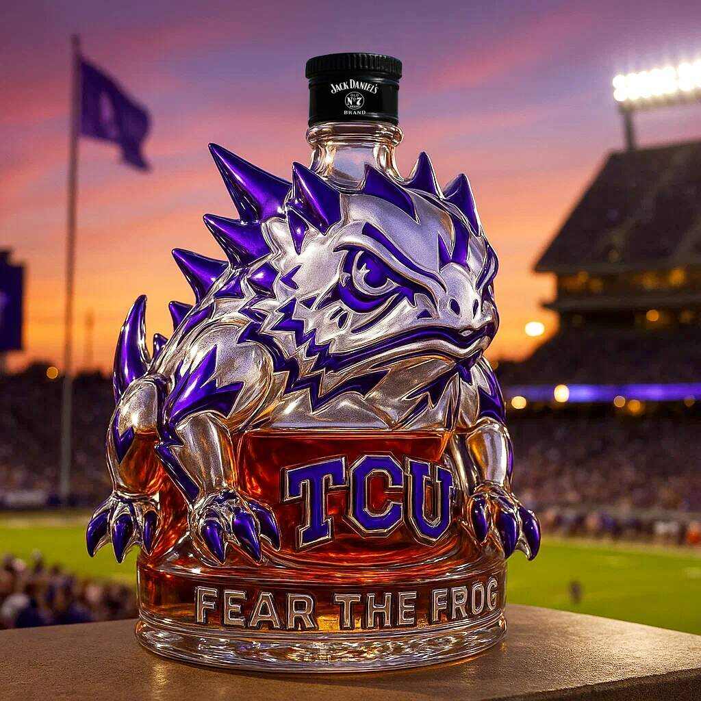 TCU Horned Frogs Whiskey Bottle