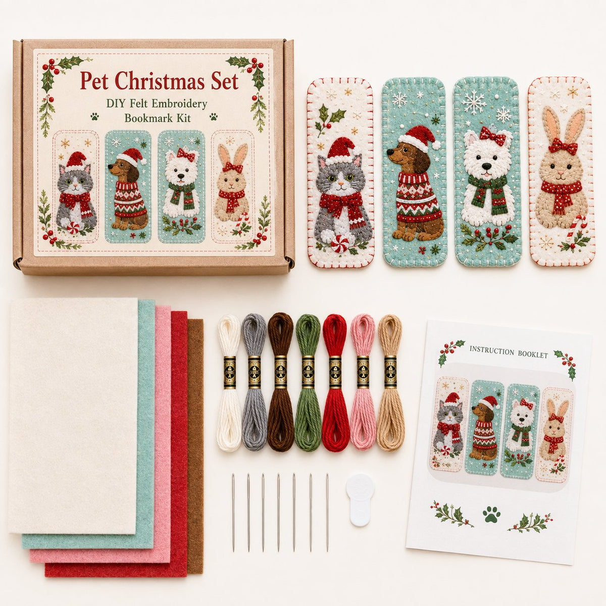DIY Felt Embroidery Bookmark Kit