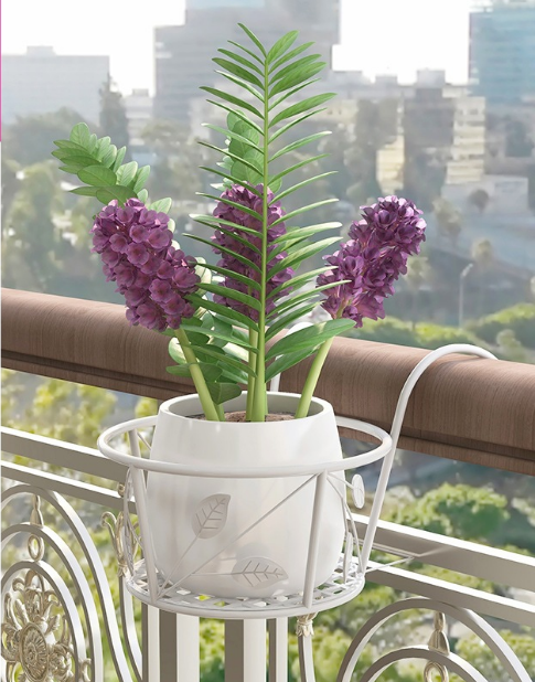 Metal Hanging Plant Basket for Balcony Railing and Fence