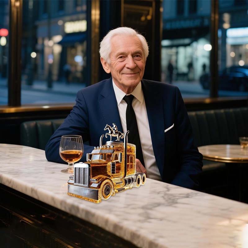 Truck Shape Glass Whiskey Bottle