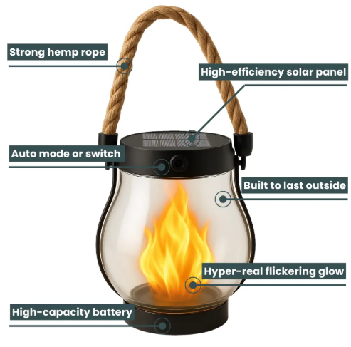 Fire Seed Solar Flame Light for Garden & Outdoor Decor