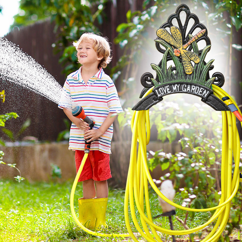 Decorative Cast Iron Garden Hose Holder Wall Mounted Outdoor