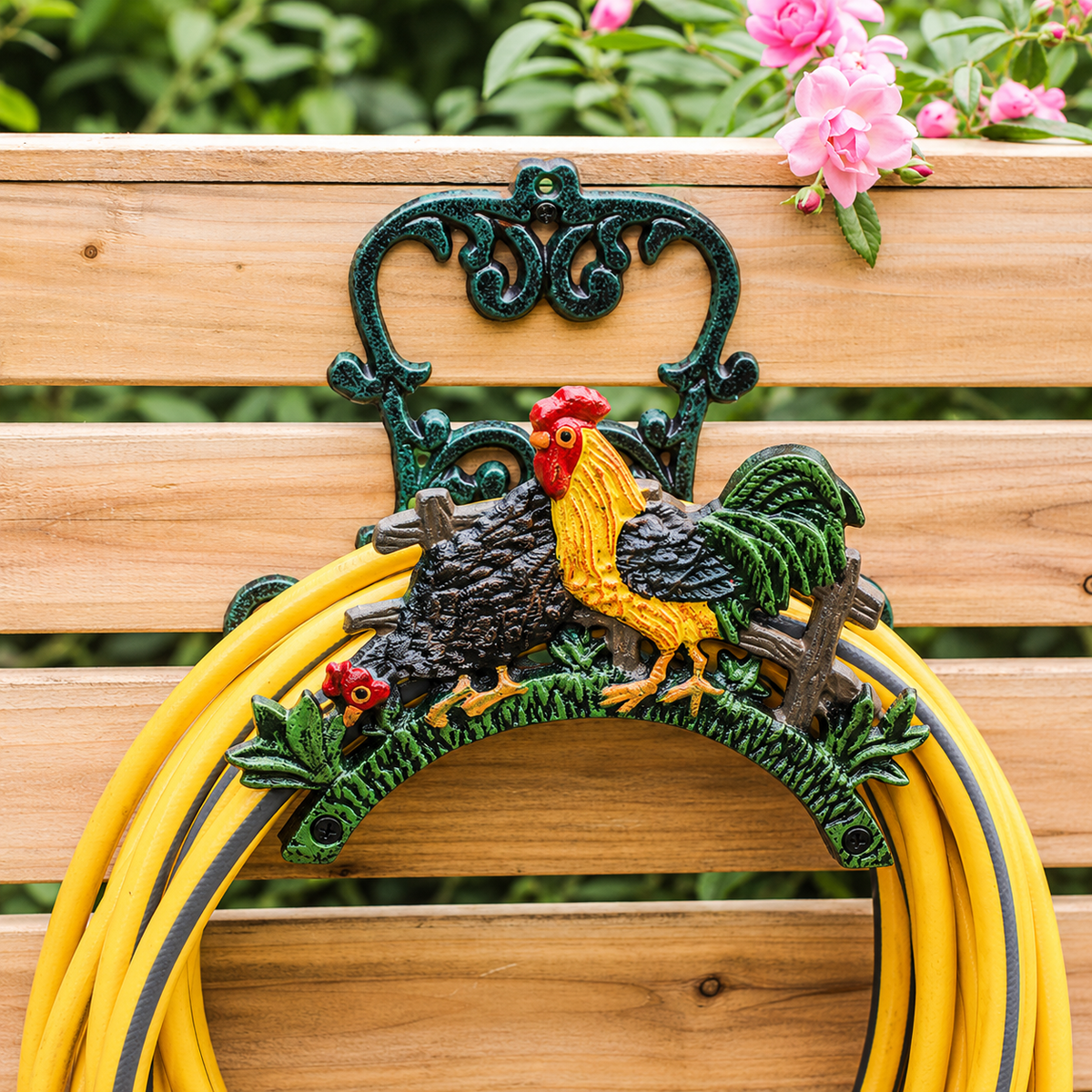 Decorative Cast Iron Garden Hose Holder Wall Mounted Outdoor