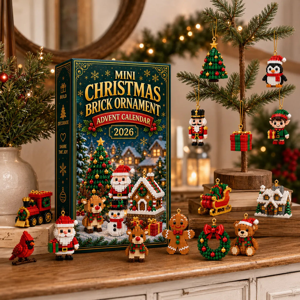 Build & Hang Christmas Countdown – 24 Mini Holiday Brick Ornaments