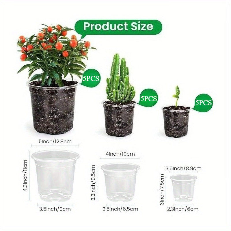 15 pack Transparent Seedling Pots for Easy Root Monitoring and Growth