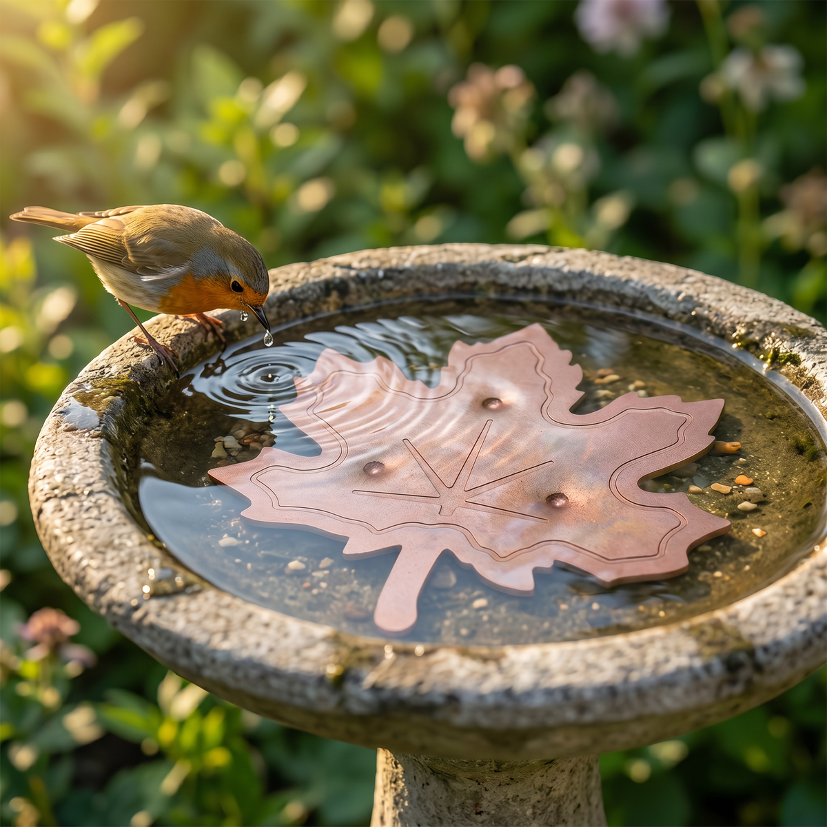 Pure Copper Leaf Bird Bath Purifier for Algae Control