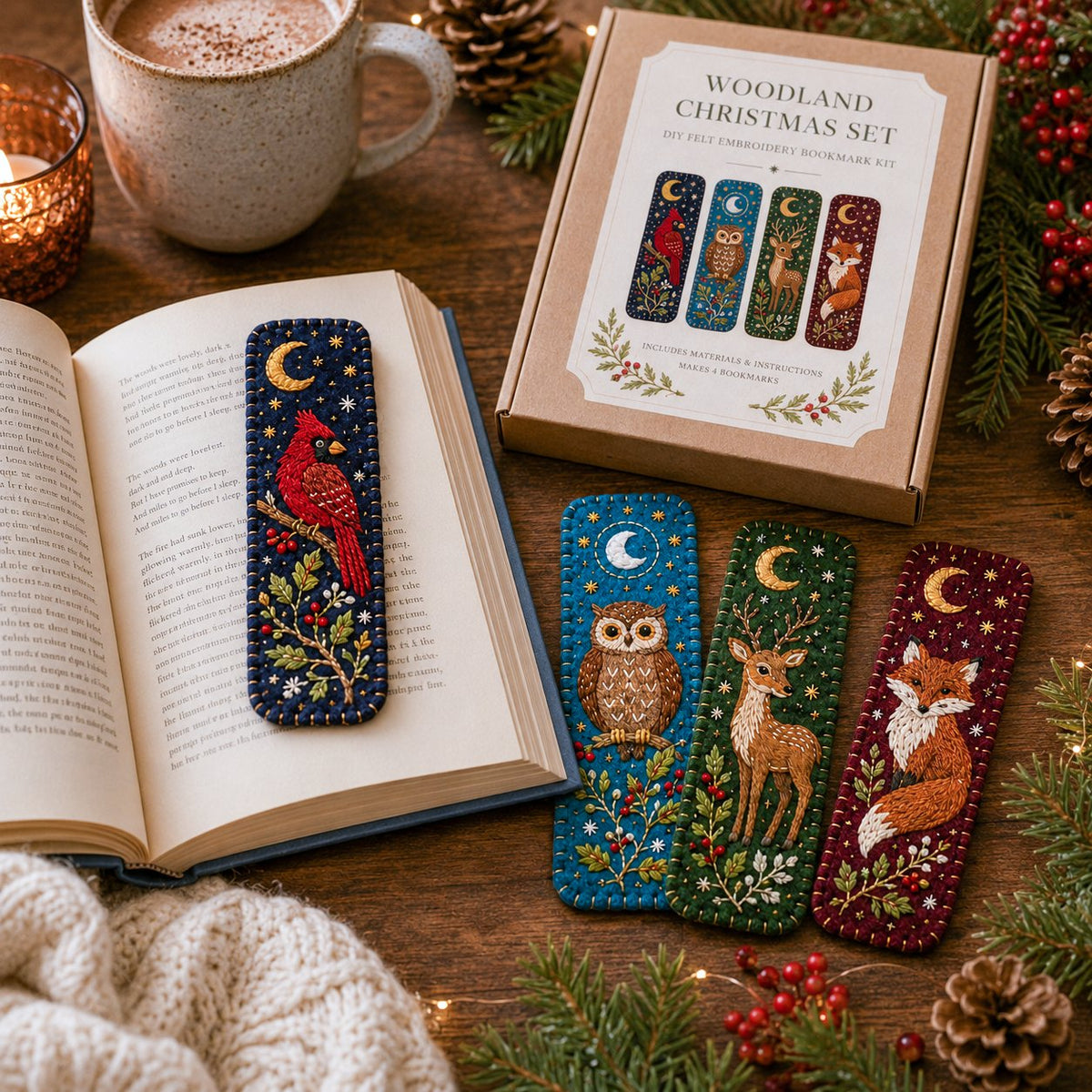 DIY Felt Embroidery Bookmark Kit