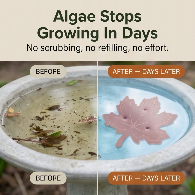 Pure Copper Leaf Bird Bath Purifier for Algae Control