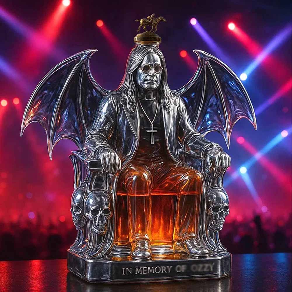 Prince of Darkness Shape Glass Whiskey Bottle