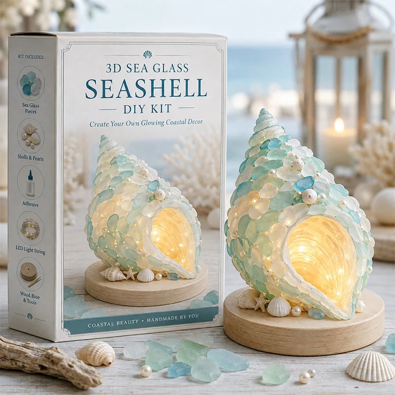 Beginner-Friendly DIY 3D Lighted Sea Glass-Style Art Kit Collection