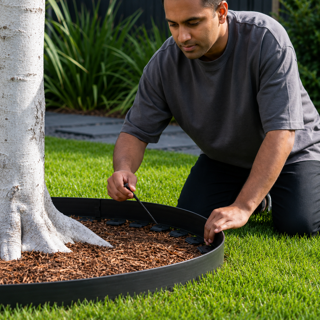 No Dig Garden Edging with 30 Stakes, Flexible Landscape Border