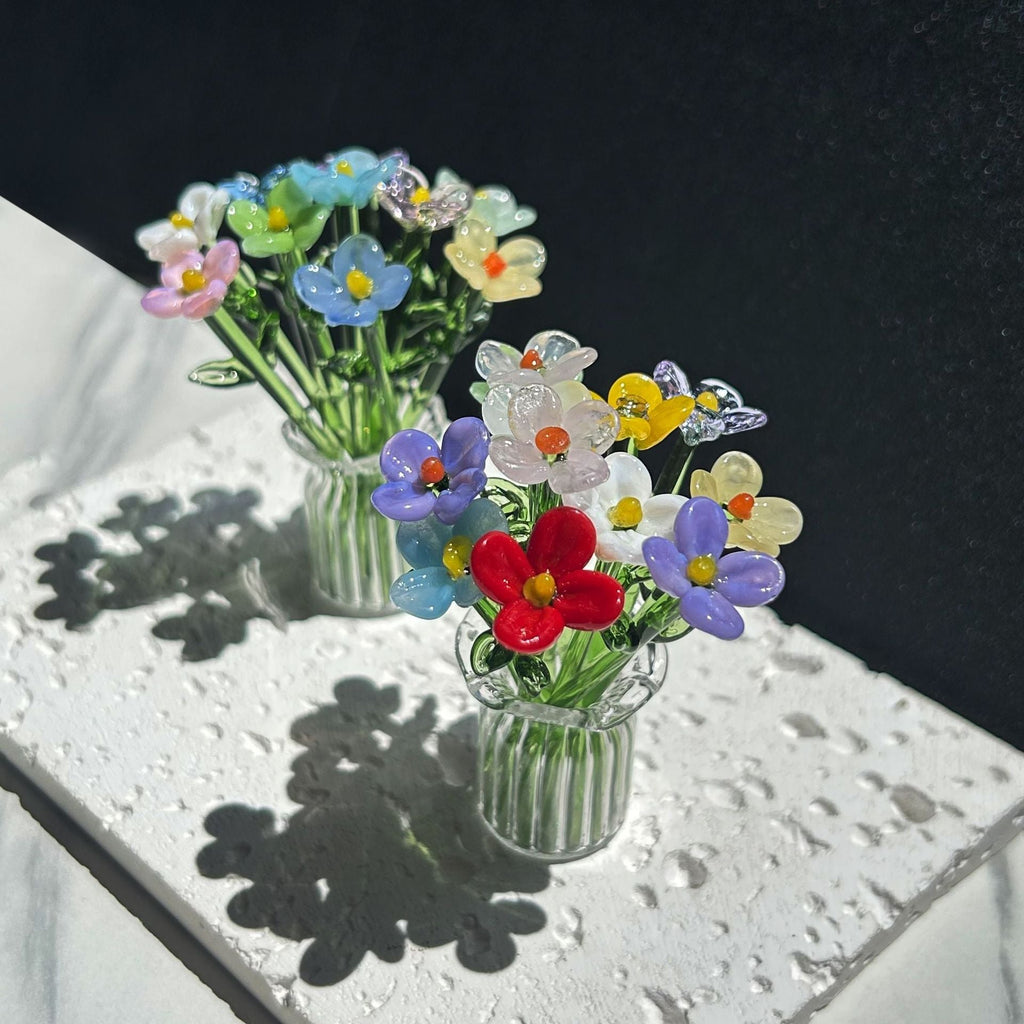 Mini Glass Flower Bouquet