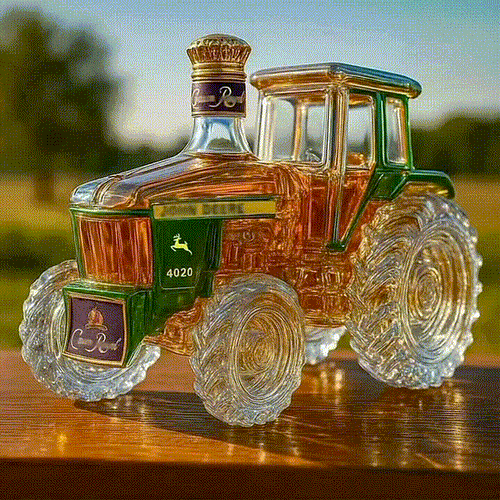 14020 Tractor Glass Whiskey Bottle