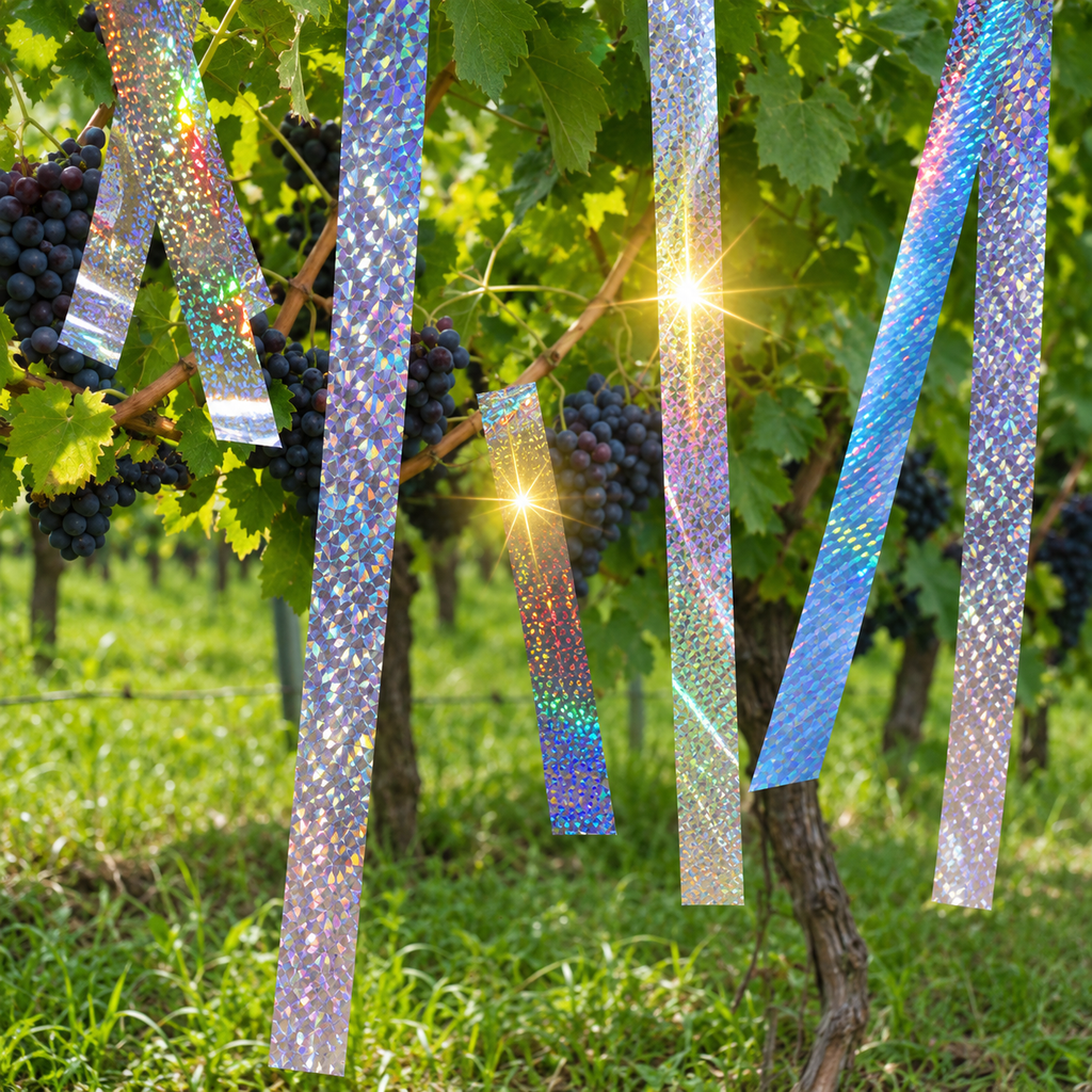 Reflective Bird Scare Tape, 2 Rolls, 2 in x 262 ft Holographic