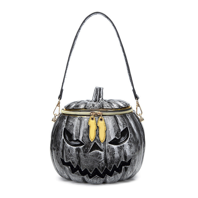 Halloween Pumpkin Bag, Pumpkin Purse with Strap for Trick or Treat