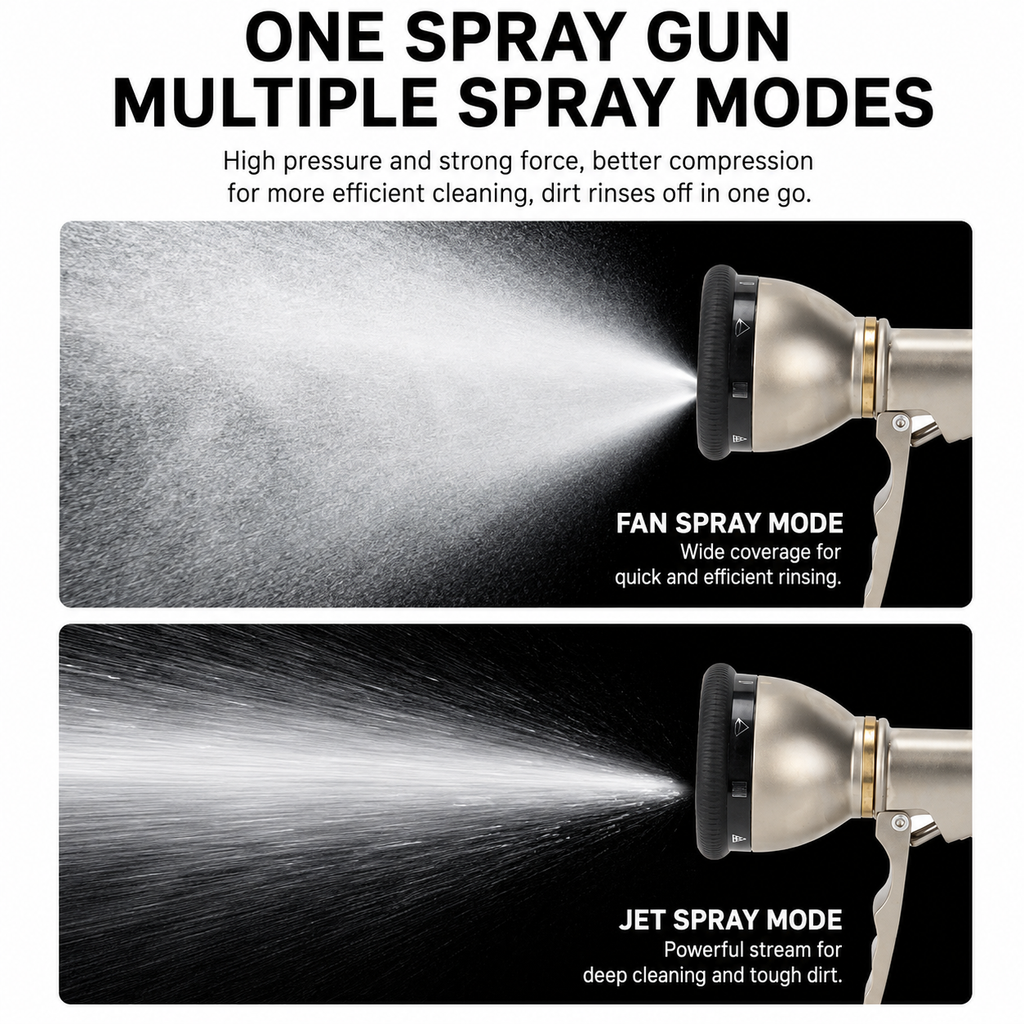 Heavy Duty Metal Garden Hose Nozzle with 9 Spray Patterns