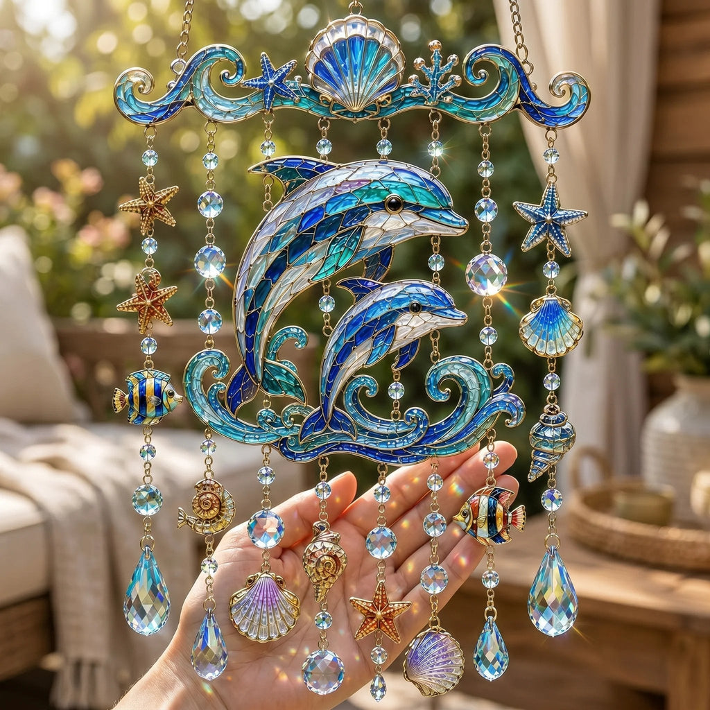 Ocean-Themed Crystal Wind Chime – Bring the Ocean Glow to Your Garden