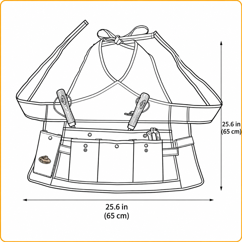 Canvas Garden Tool Apron with Multi Pockets for Gardening and Work