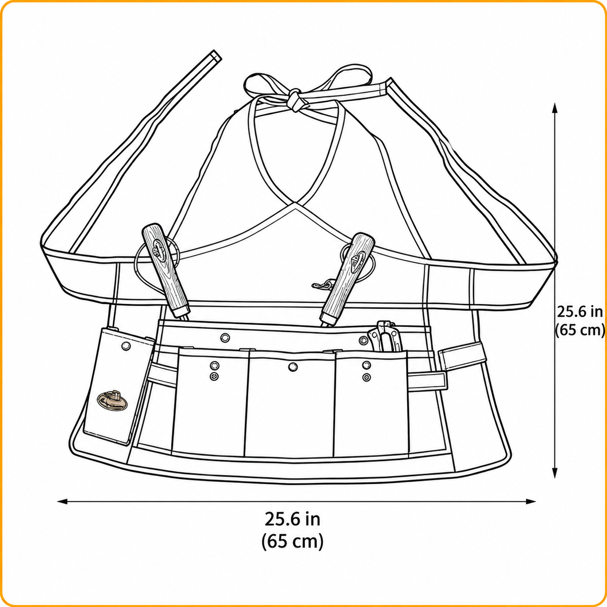 Canvas Garden Tool Apron with Multi Pockets for Gardening and Work