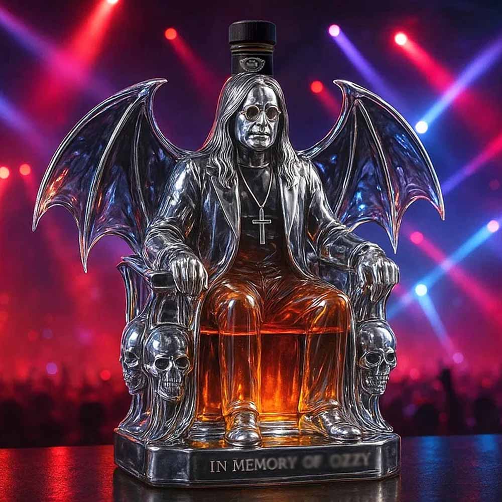 Prince of Darkness Shape Glass Whiskey Bottle