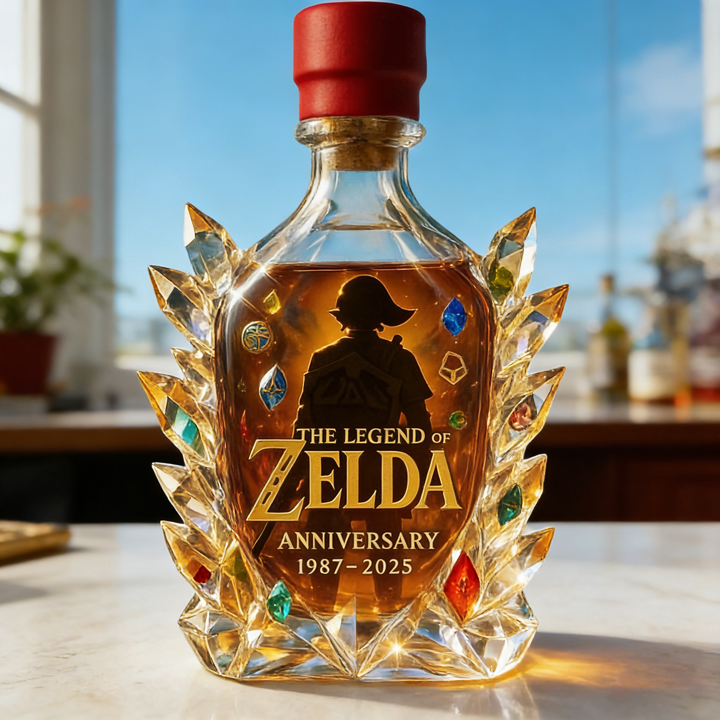 The Dazzling Legend Of Zelda 38th Anniversary 1987-2025 Whisky Bottle - A Masterpiece in Crystal & Spirit