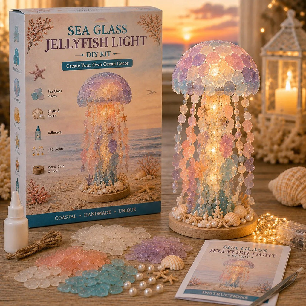 Beginner-Friendly DIY Glowing Sea Glass-Style Ocean Art Kit Collection