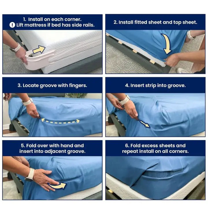 4 pieces | Durable bed sheet holders – Securely fix bed sheets