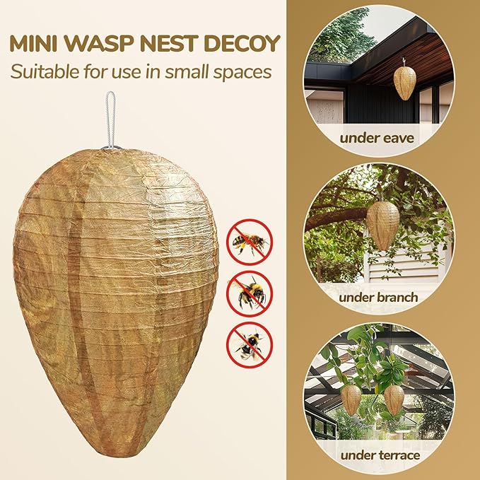 Wasp Deterrent Hive Decoy for Outdoor Garden and Home Use
