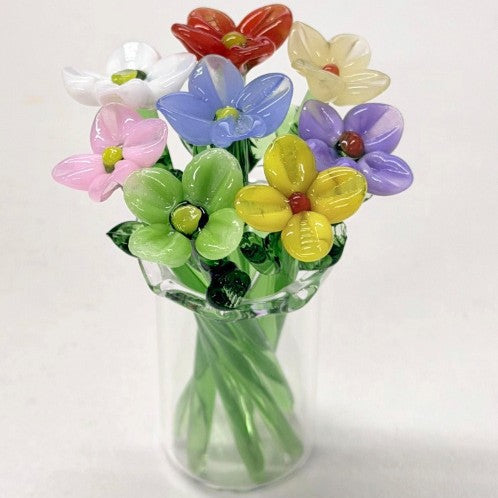 Mini Glass Flower Bouquet