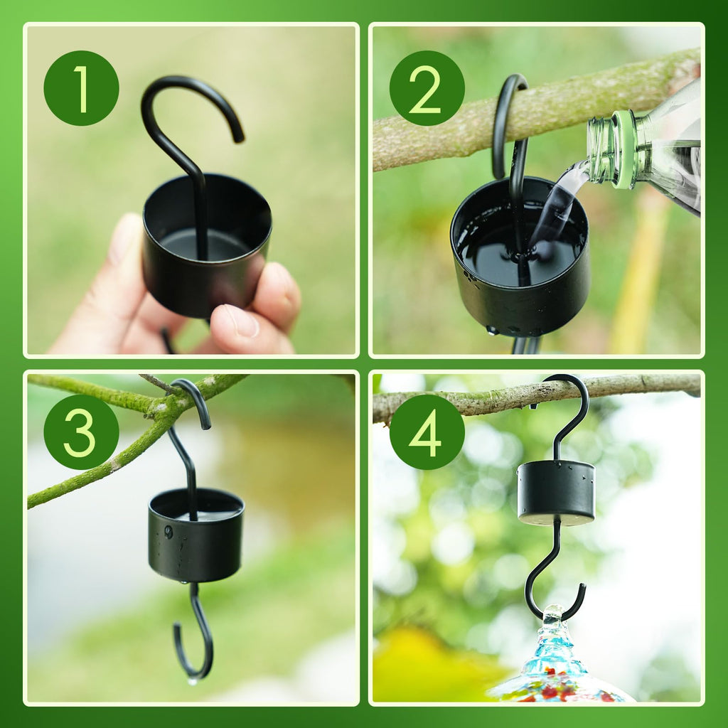2 Pcs Metal Ant Moat for Hummingbird Feeder
