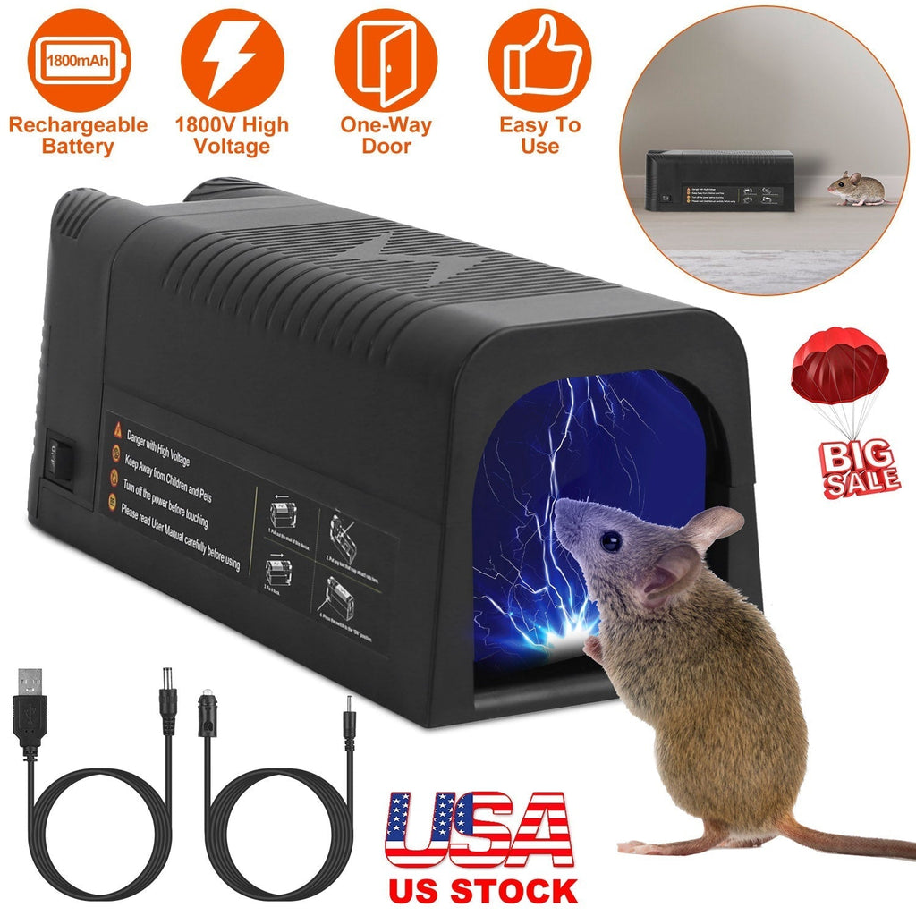 Electric Rat Trap – Rechargeable 1800V Shock Mouse Killer