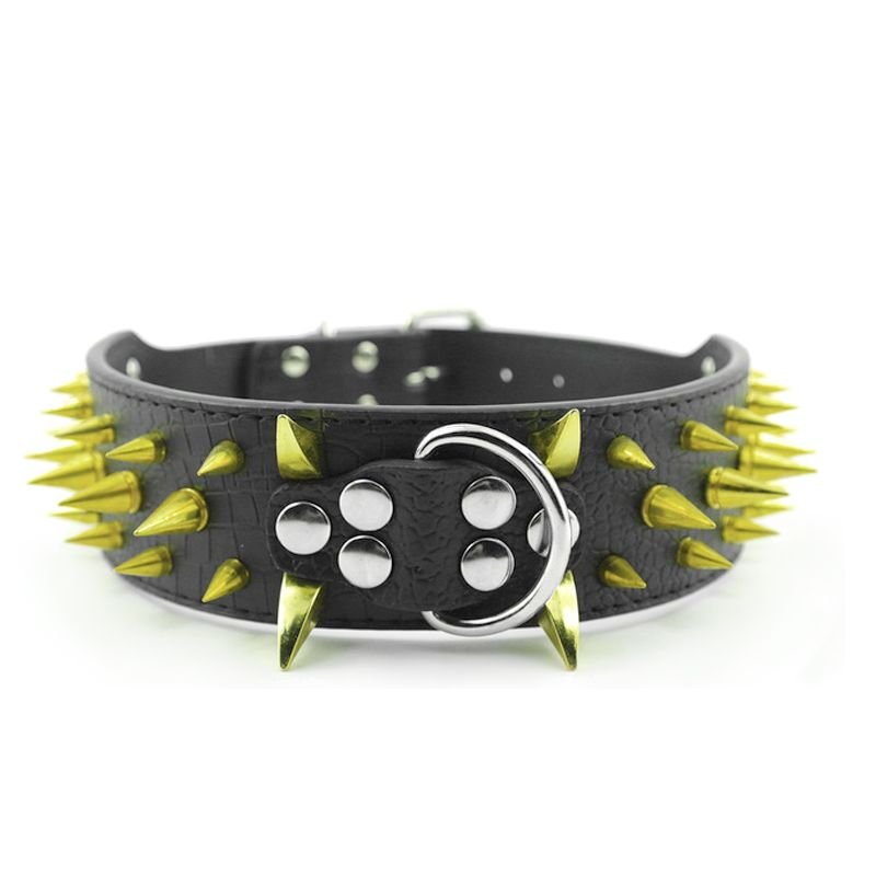 Spiked Dog Collar for Large Breeds Leather Adjustable