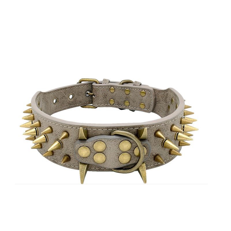 Spiked Dog Collar for Large Breeds Leather Adjustable