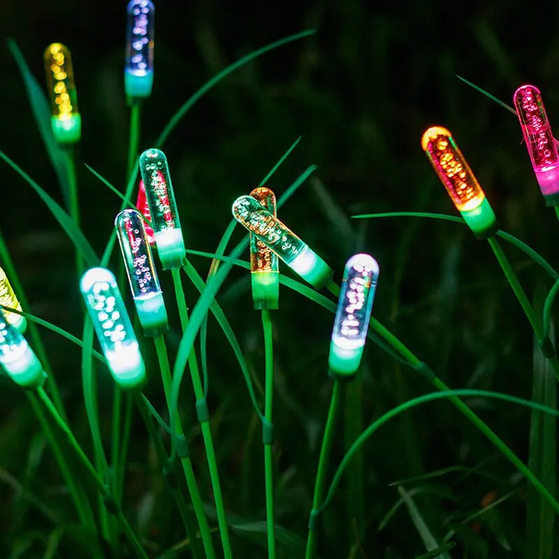 Solar Reed Garden Lights Swaying Outdoor Pathway Lamps