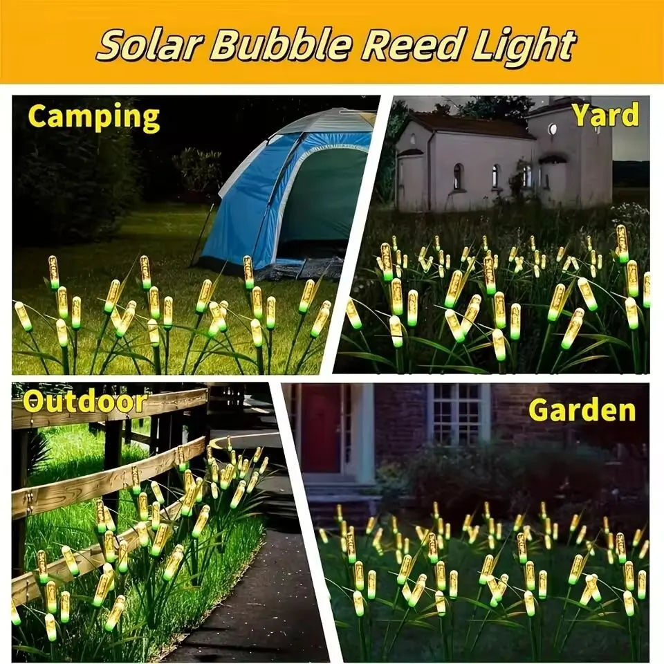 Solar Reed Garden Lights Swaying Outdoor Pathway Lamps