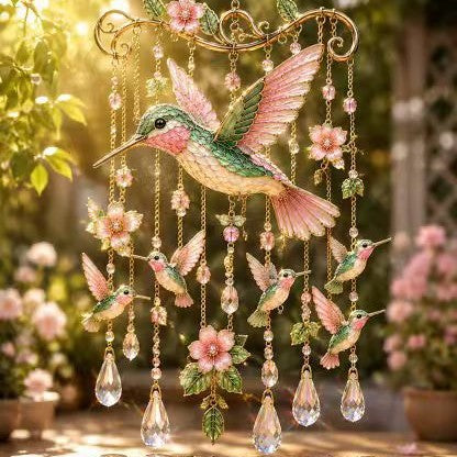 Garden Bird Crystal Suncatcher Wind Chime - 6 Styles