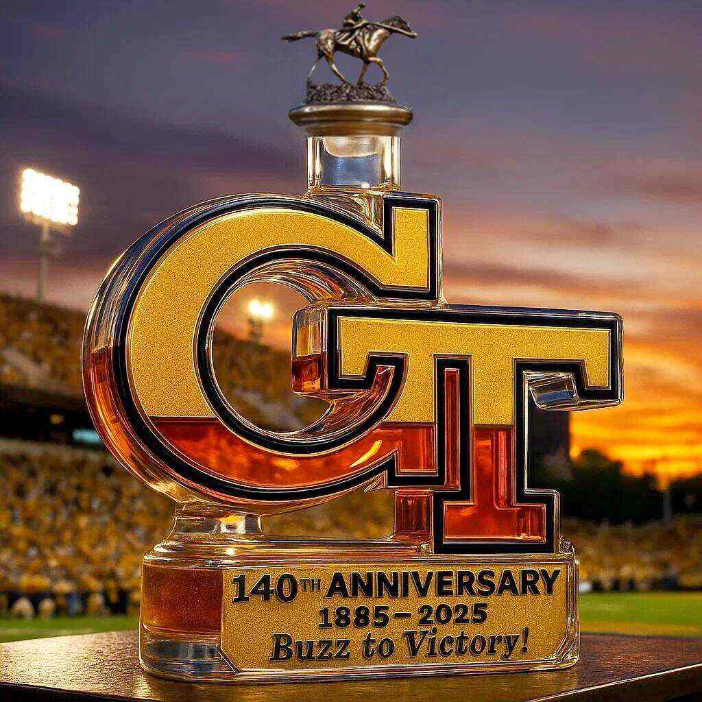 Georgia Tech Yellow Jackets 140th Anniversary Whiskey Bottle