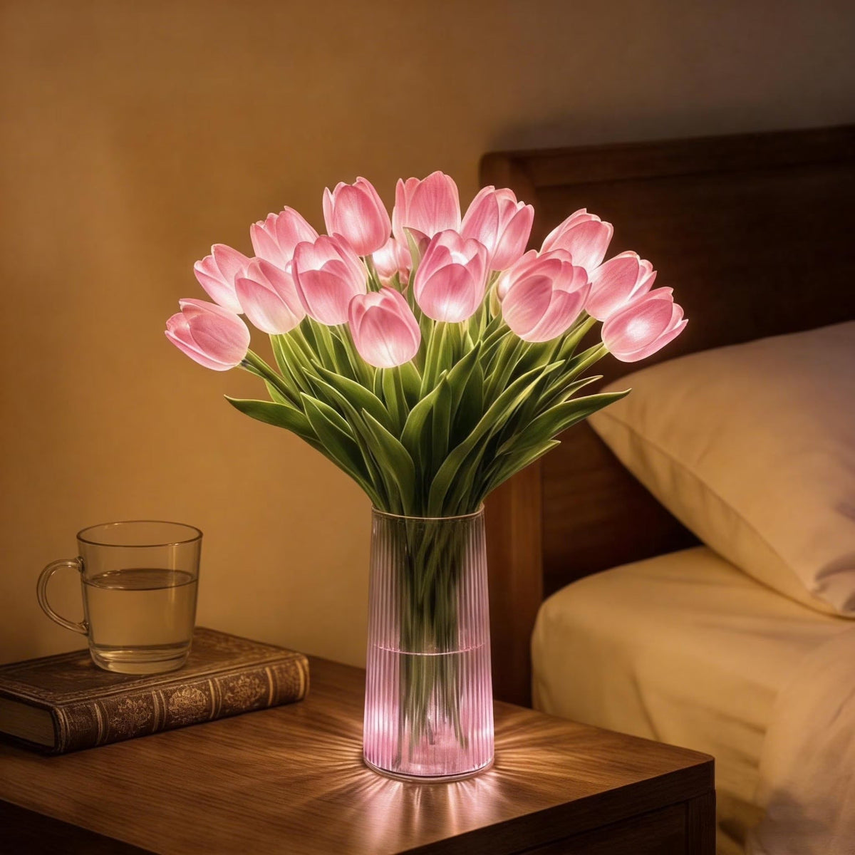 LED Tulip Light Bouquet with 15 Flowers, Romantic Home Decor Lamp