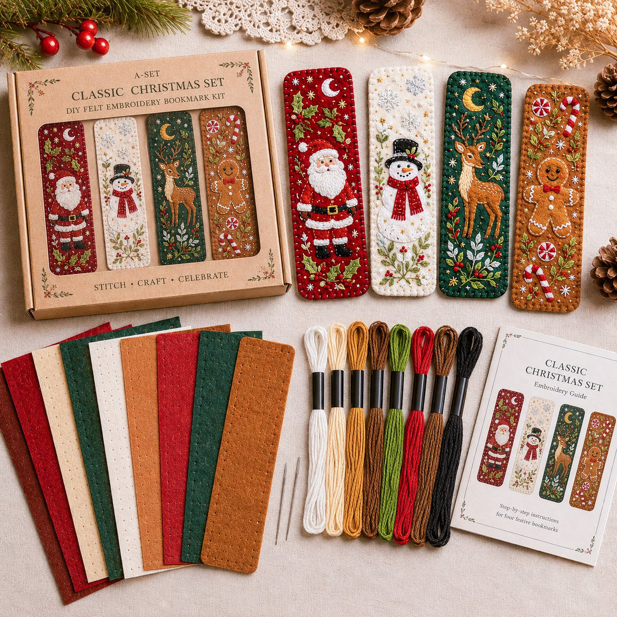 DIY Felt Embroidery Bookmark Kit