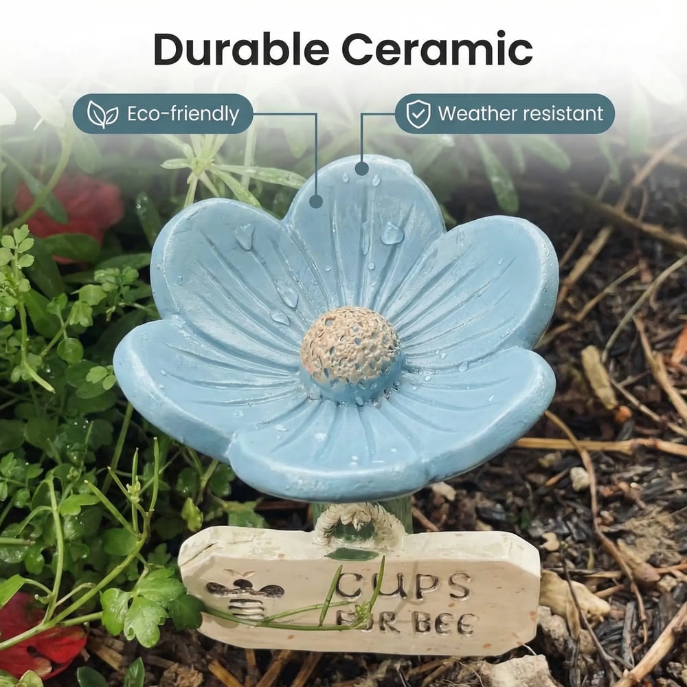 Flower Shaped Bee Watering Station for Garden and Outdoor Use