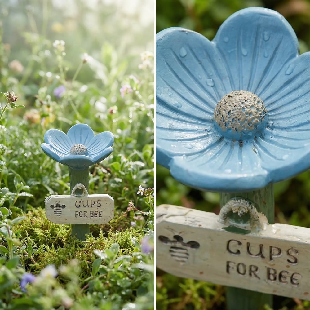Flower Shaped Bee Watering Station for Garden and Outdoor Use