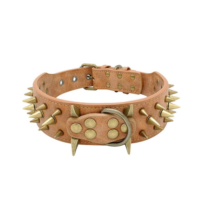 Spiked Dog Collar for Large Breeds Leather Adjustable