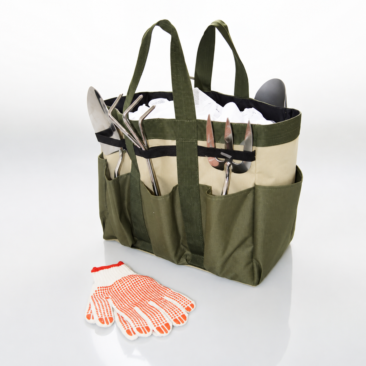 Garden Tool Organizer Tote Bag with Multiple Pockets